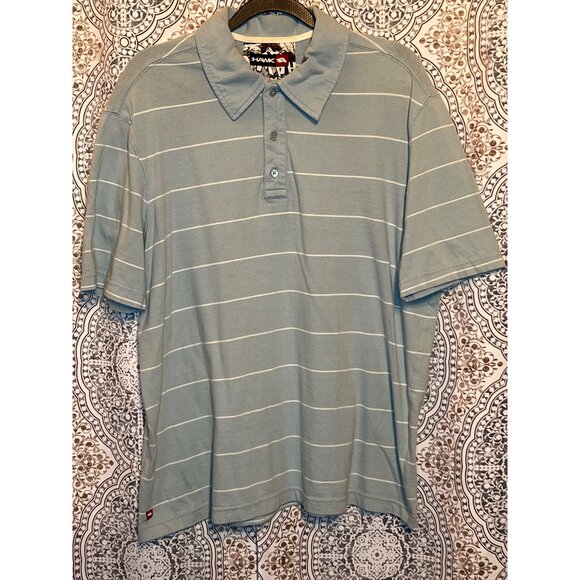 Tony Hawk Blue & White Striped Polo Shirt Size M - Picture 2 of 9